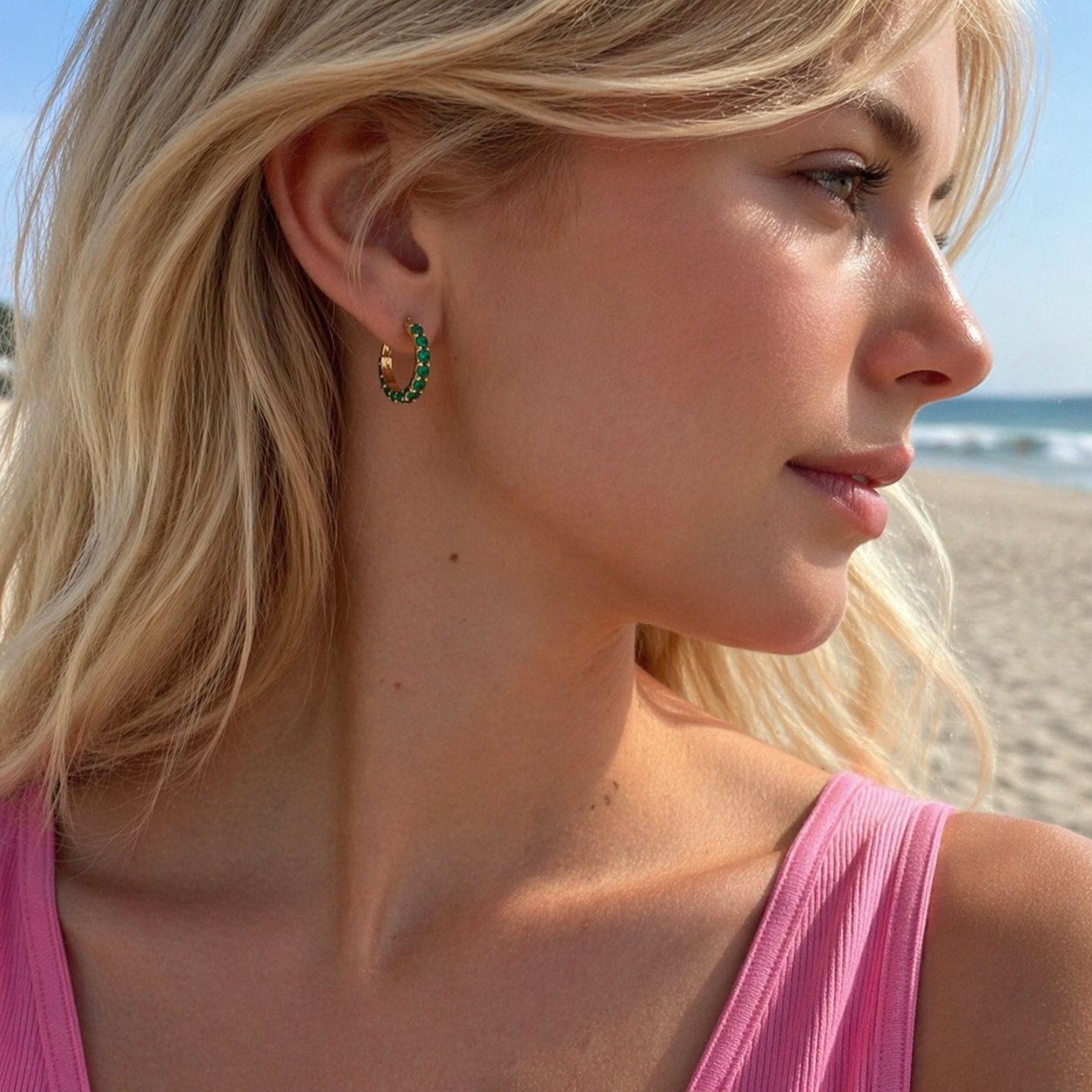 Emerald Sun Earrings
