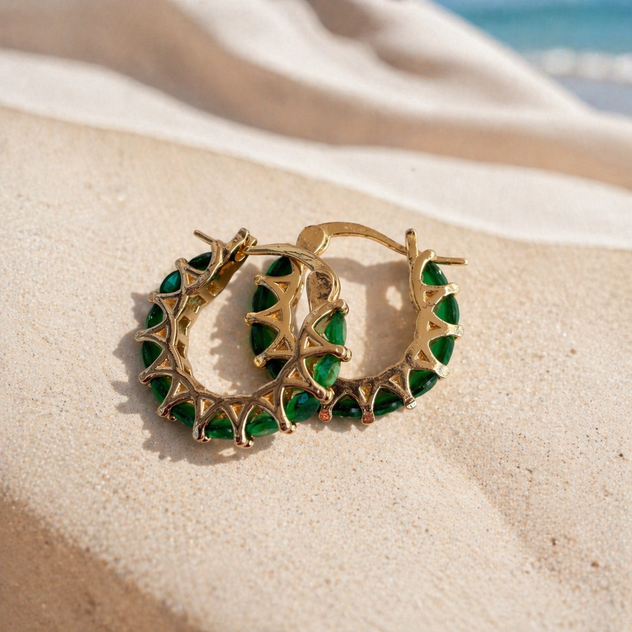 Emerald Sun Earrings